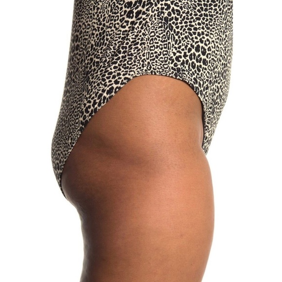 NWT Socialite Curve Women's Leopard Puff Sleeve Bodysuit - cheetah - Picture 4 of 8